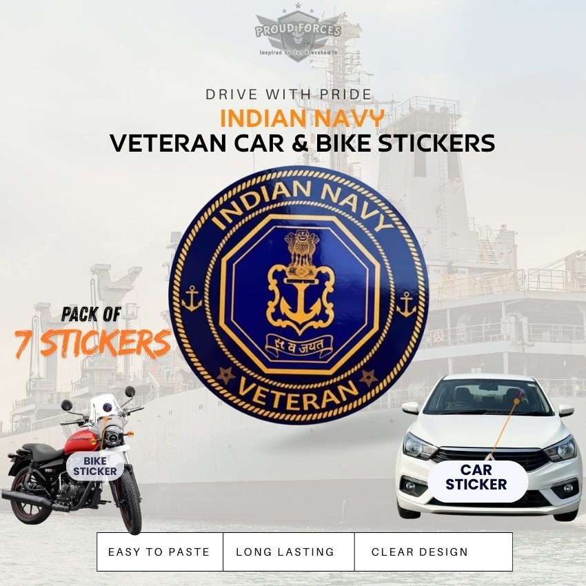 Premium Quality Navy Veteran Car & Bike Stickers
