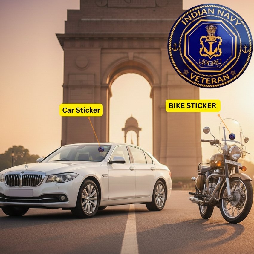 Premium Quality Navy Veteran Car & Bike Stickers - Image 2