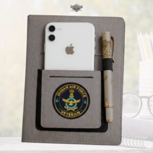 Indian Air Force Veteran Office Notebook with Phone & Pen Holder