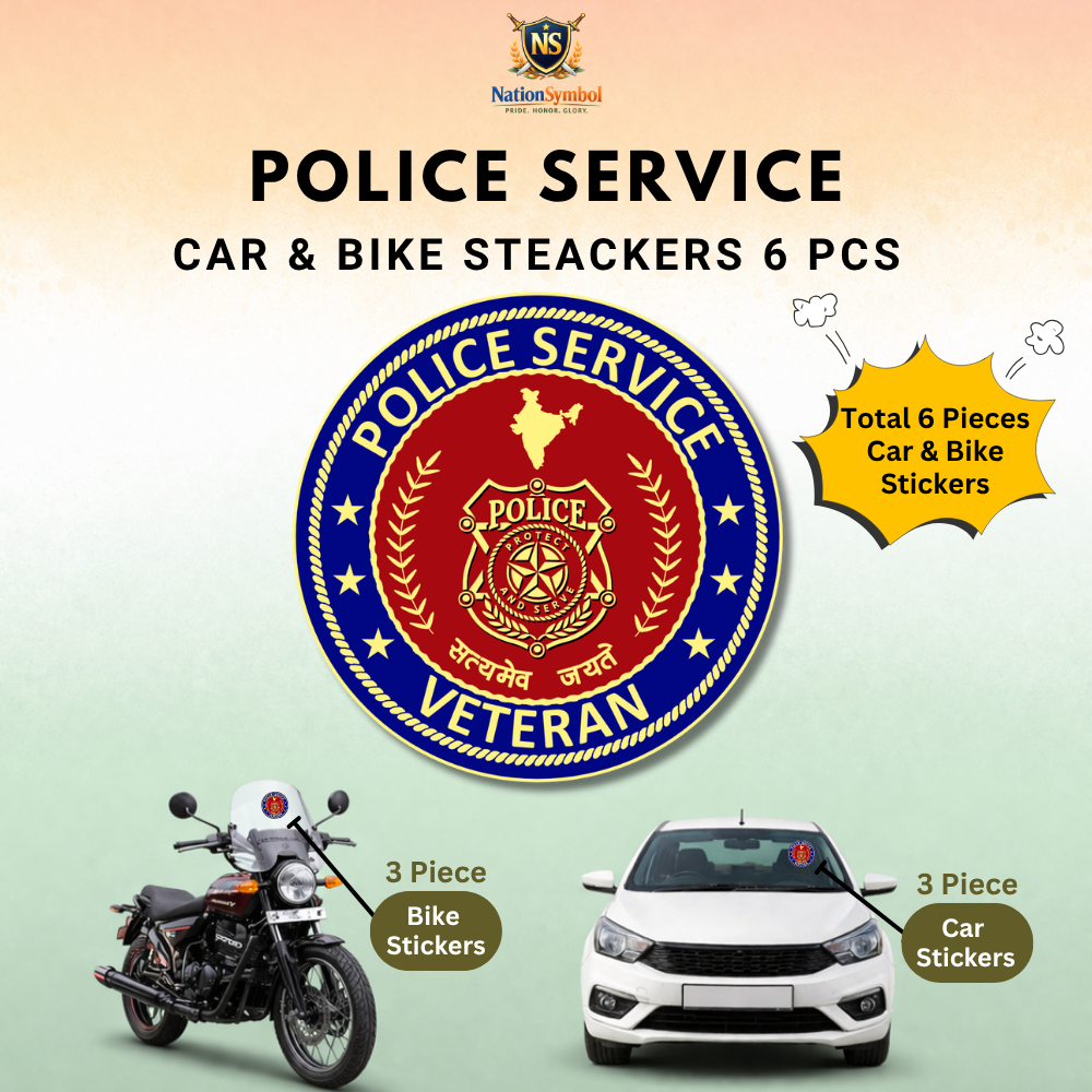 Police Veteran Car & Bike Stickers-6Pcs