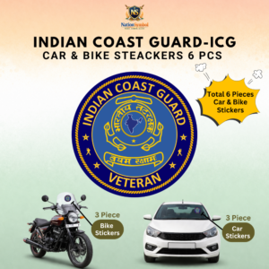 Indian Coast Guard (ICG) Veteran Car & Bike Stickers-6PCS