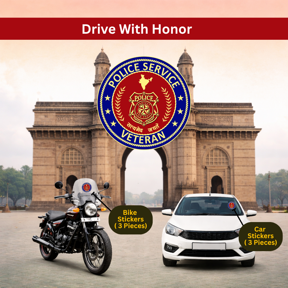 Police Veteran Car & Bike Stickers-6Pcs - Image 2