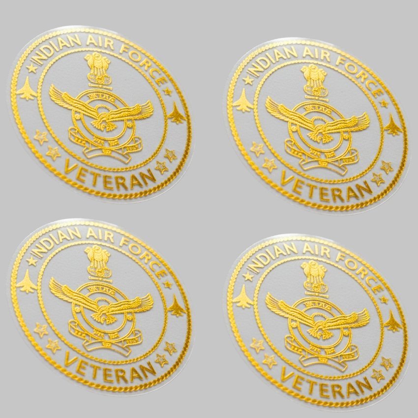 Air Force Veteran 24K Gold Plated Metal Sticker (Premium Quality) – Pack of 4. - Image 3