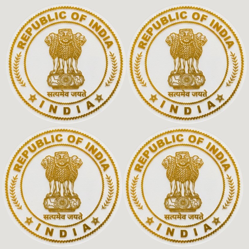 Republic of India 24K Gold Plated Metal Sticker (Premium Quality) – Pack of 4 - Image 3