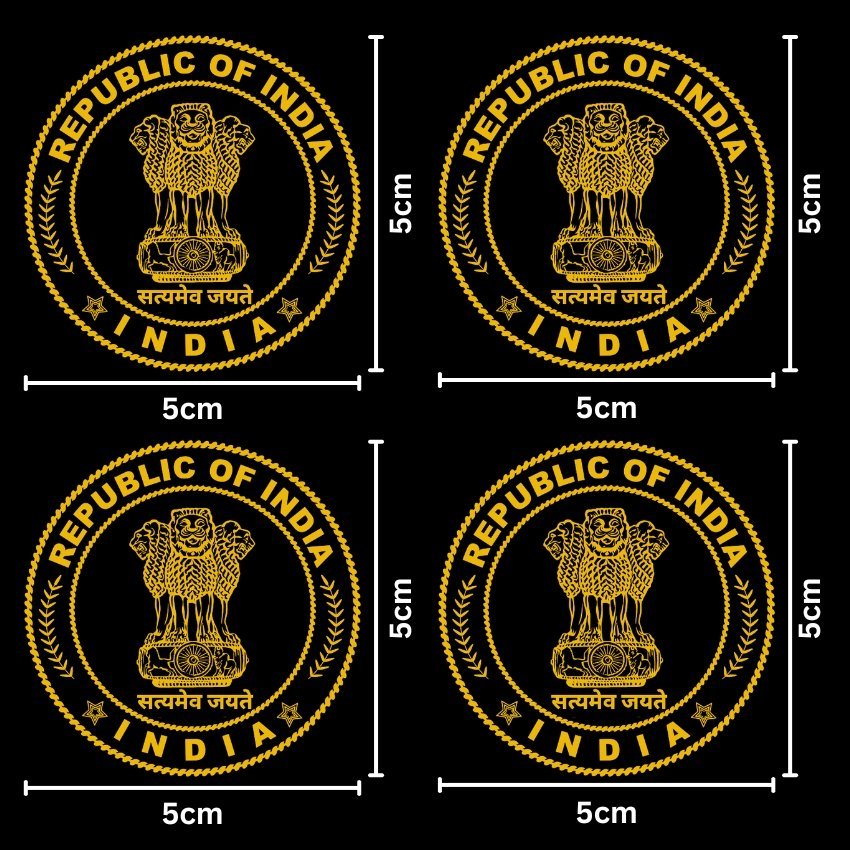 Republic of India 24K Gold Plated Metal Sticker (Premium Quality) – Pack of 4 - Image 2