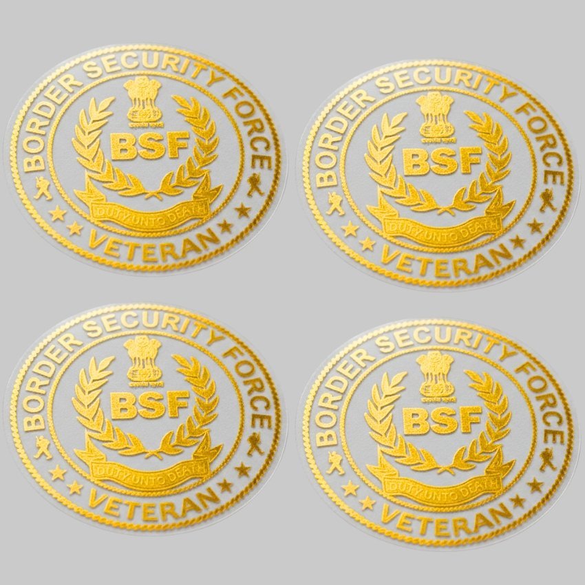 BSF Veteran 24K Gold Plated Metal Sticker (Premium Quality) – Pack of 4 - Image 3