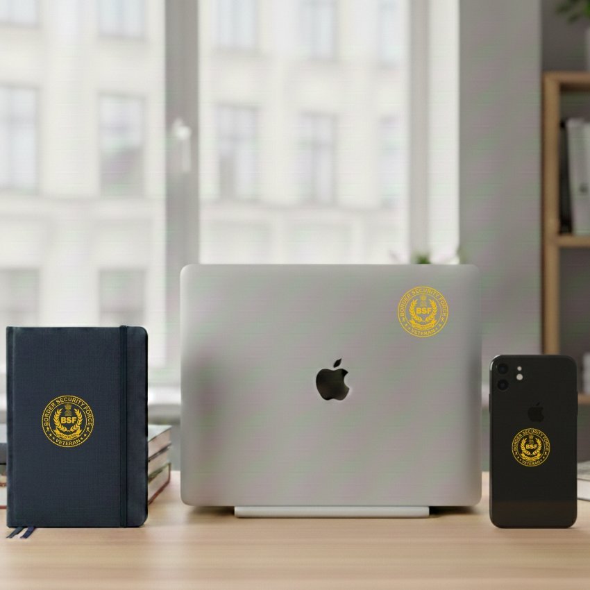 BSF Veteran 24K Gold Plated Metal Sticker (Premium Quality) – Pack of 4 - Image 4