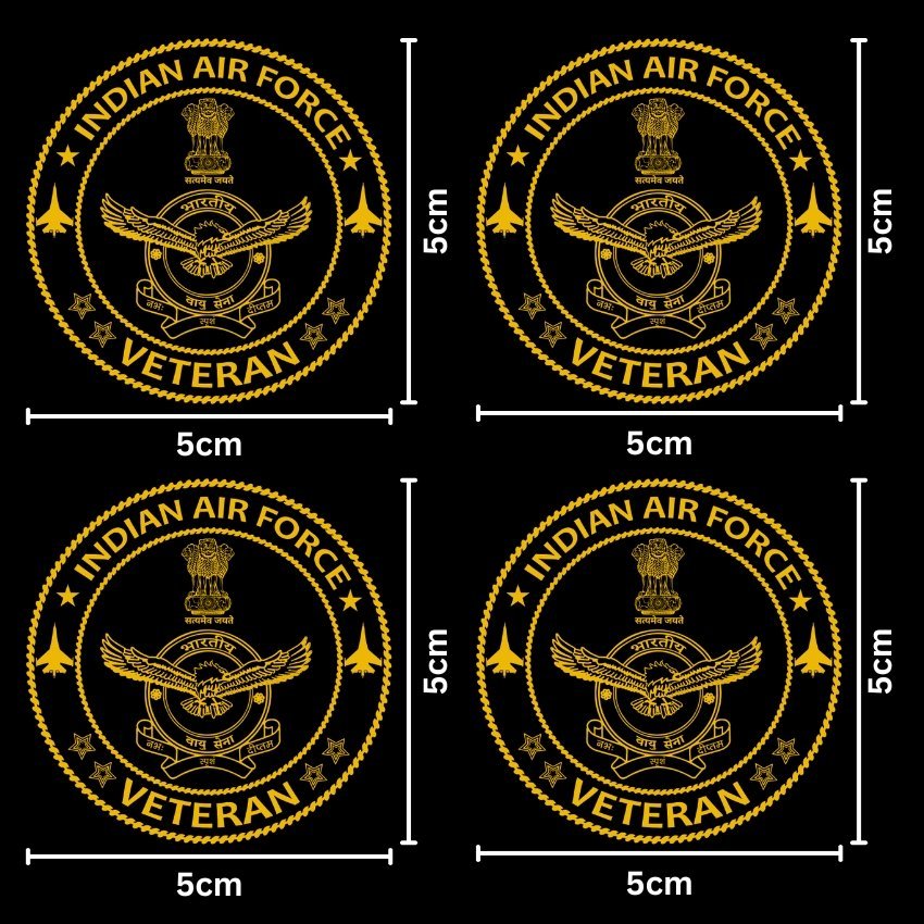 Air Force Veteran 24K Gold Plated Metal Sticker (Premium Quality) – Pack of 4. - Image 2