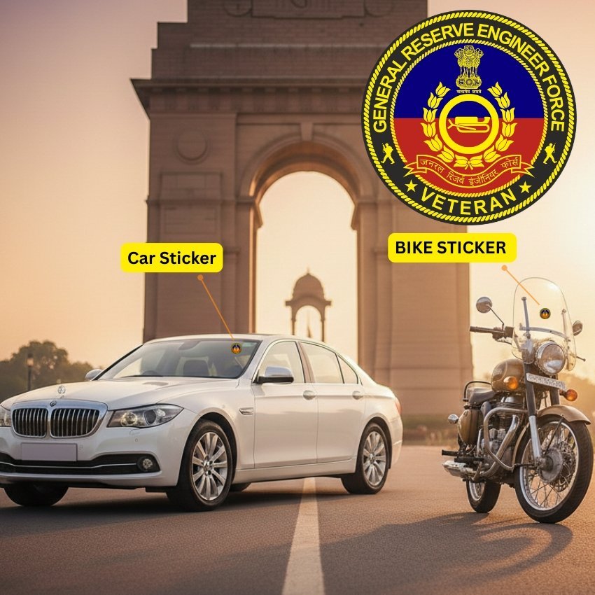 Premium Quality General Reserve Engineer Force (GREF) Veteran Car & Bike Stickers - Image 2