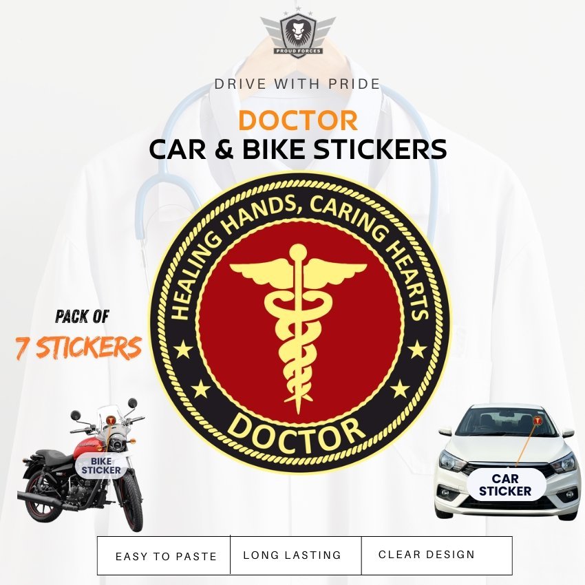 Premium Quality Doctor Veteran Car & Bike Stickers
