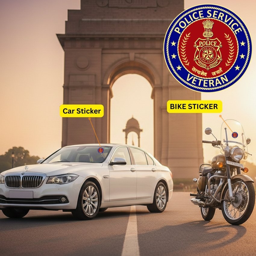 Premium Quality Police Service Veteran Car & Bike Stickers - Image 2