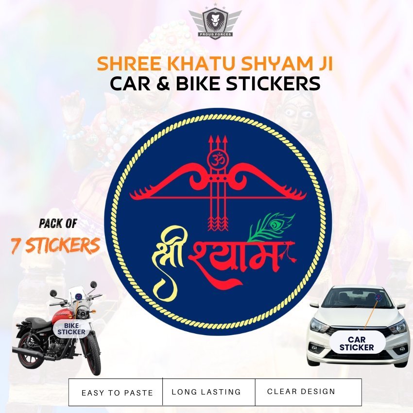 Premium Quality Shree Khatu Shyam Ji Car & Bike Stickers