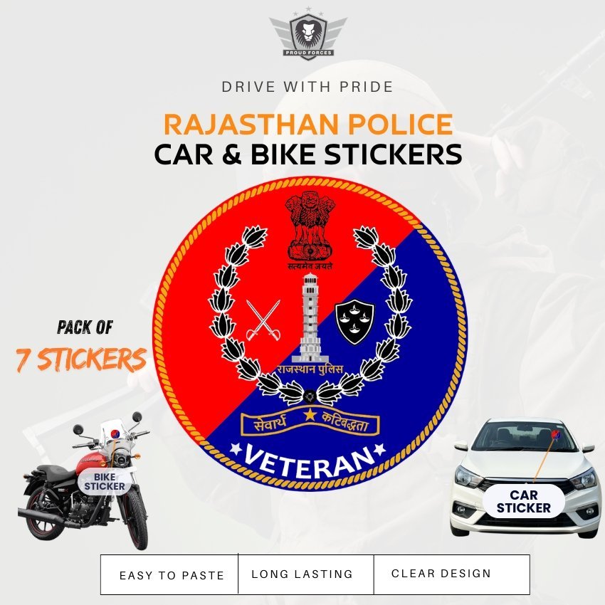 Premium Quality Rajasthan Police Veteran Car & Bike Stickers