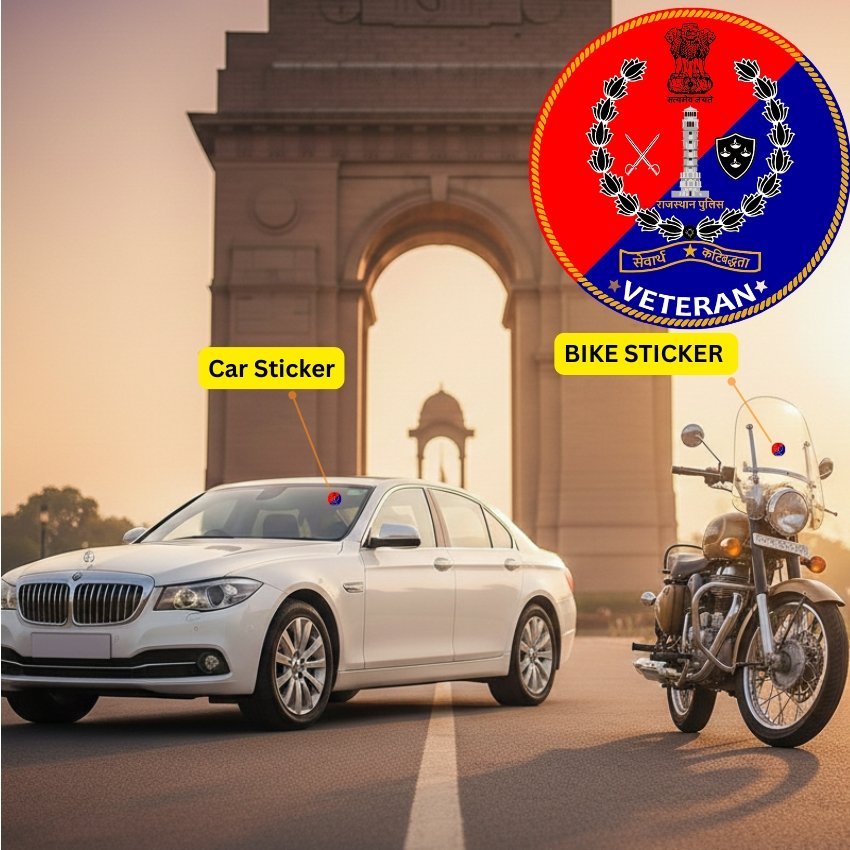 Premium Quality Rajasthan Police Veteran Car & Bike Stickers - Image 2