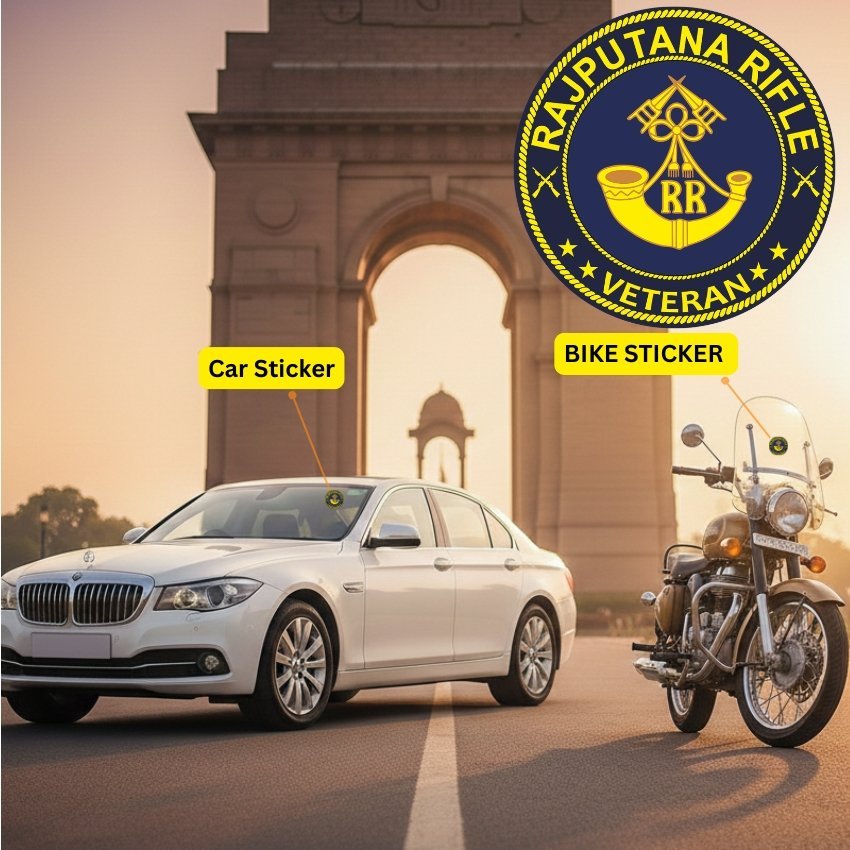 Premium Quality Rajputana Rifles Veteran Car & Bike Stickers - Image 2
