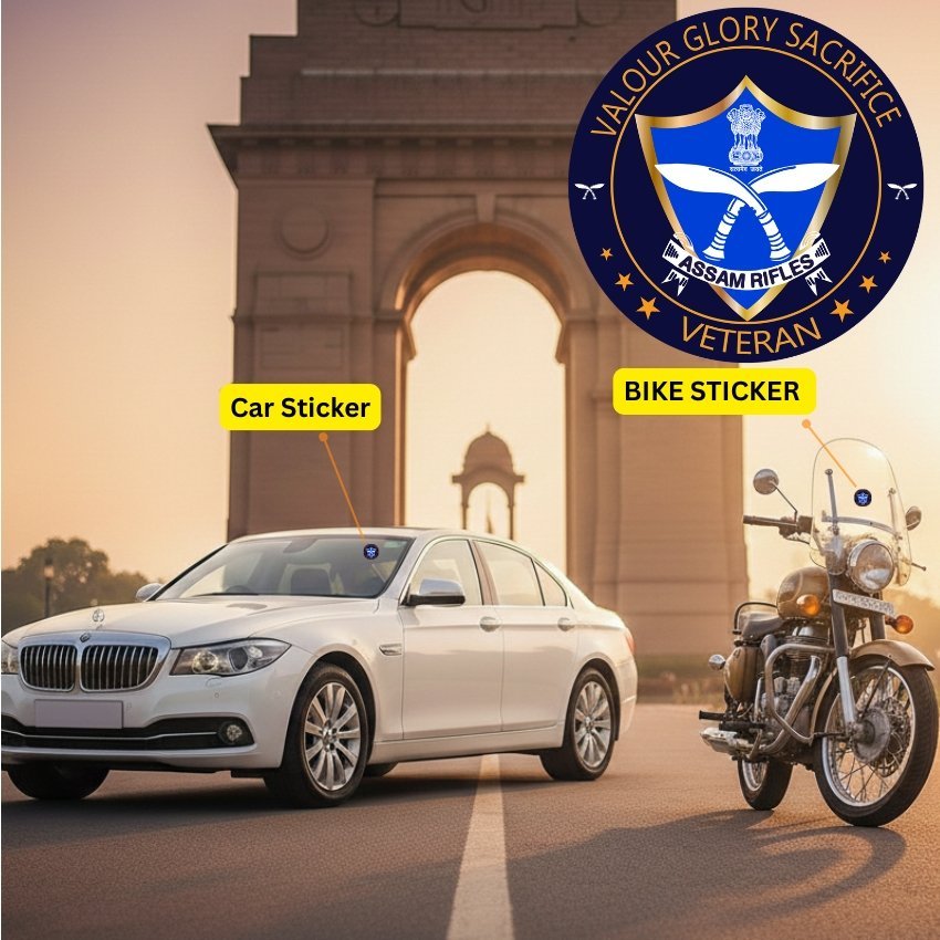 Premium Quality Assam Rifles Veteran Car & Bike Stickers - Image 2