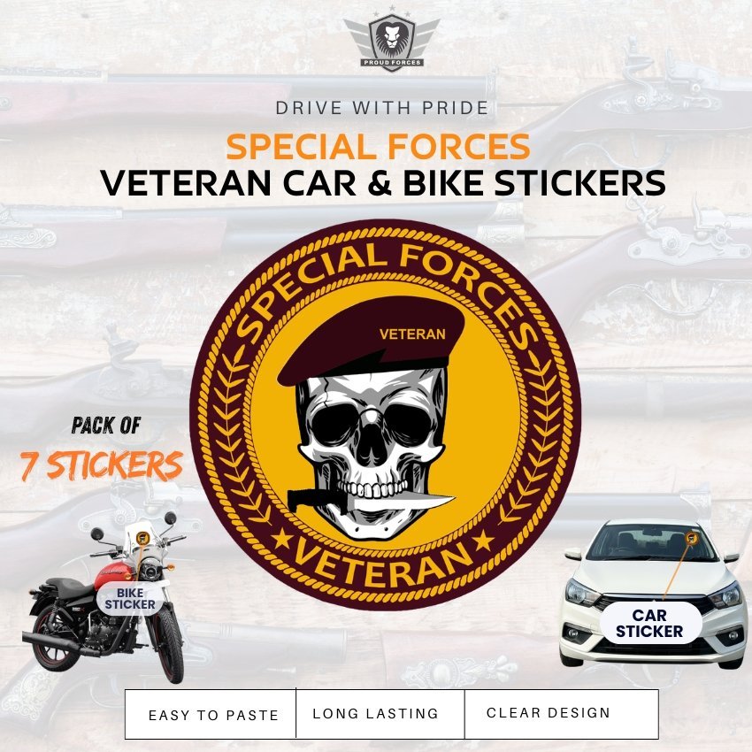 Premium Quality Special Forces Veteran Car & Bike Stickers