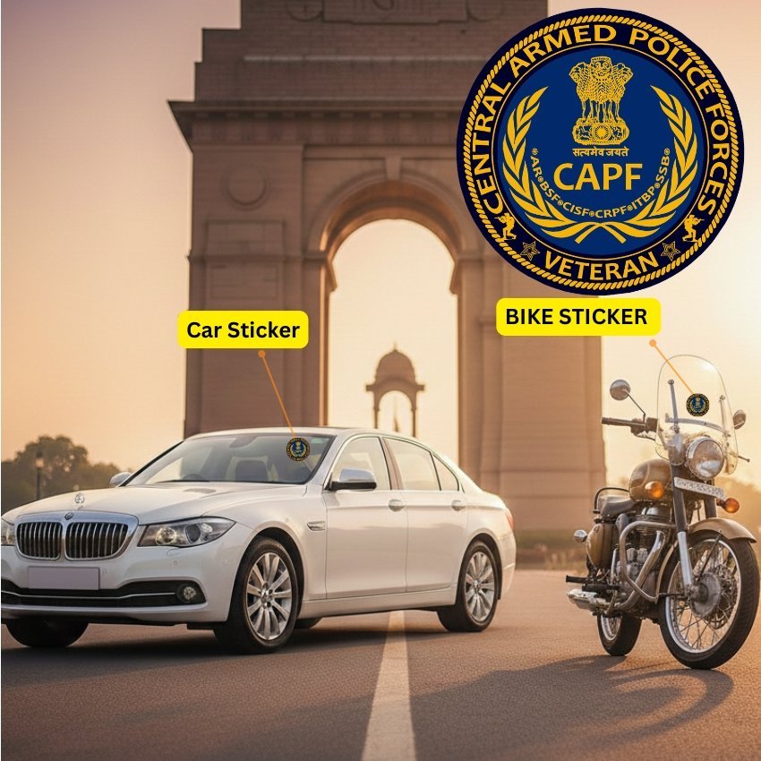 Premium Quality Central Armed Police Forces Veteran Car & Bike Stickers - Image 2