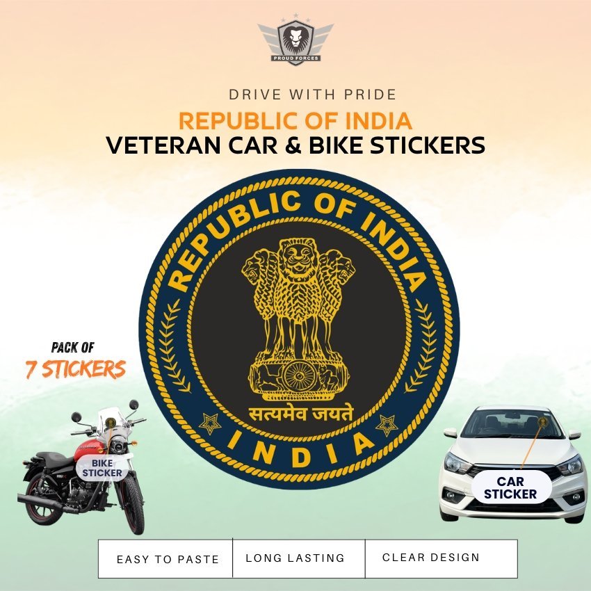 Premium Quality Republic of India Car & Bike Stickers