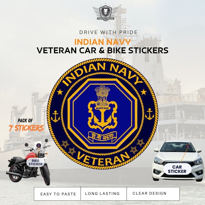 Premium Quality Navy Veteran Car & Bike Stickers