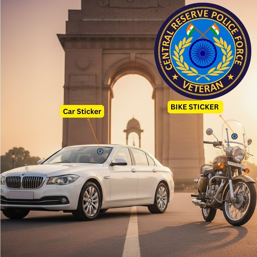 Premium Quality CRPF Veteran Car & Bike Stickers - Image 2