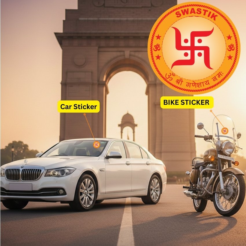 SWASTIK Round Car Windshield Front Gumming Vinyl Stickers (Inside Pasting) – Pack of 7 - Image 2