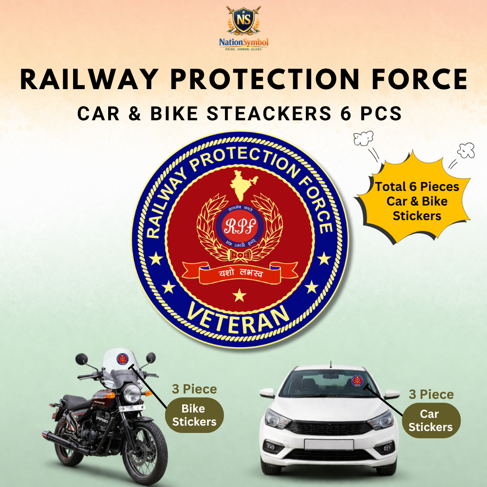 RPF (Railway Protection Force) Veteran Car & Bike Stickers-6Pcs