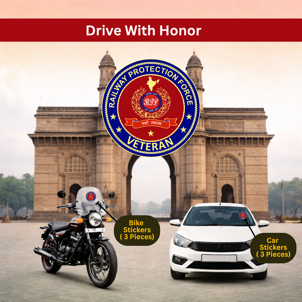 RPF (Railway Protection Force) Veteran Car & Bike Stickers-6Pcs - Image 2