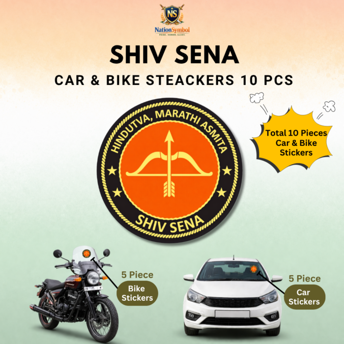 Shiv Sena Party Car & Bike Sticker – Pack of 10