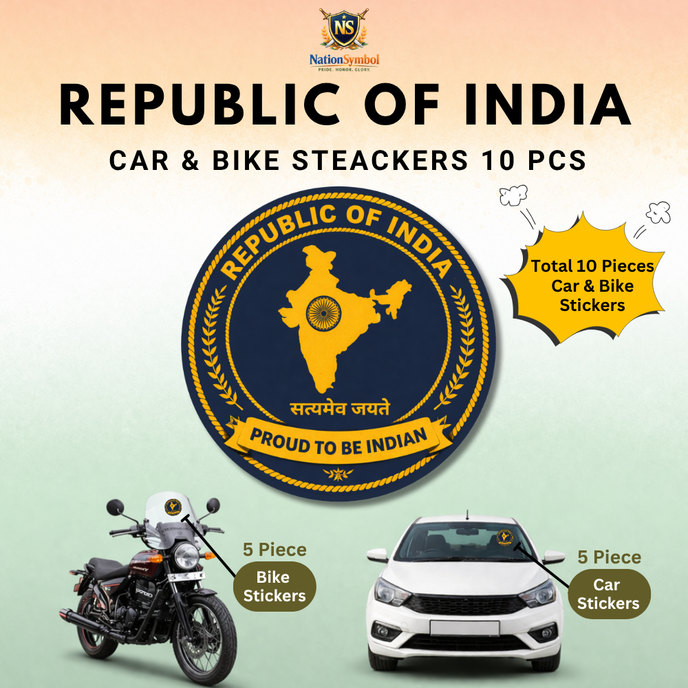 Republic of India Car & Bike Sticker – Pack of 10