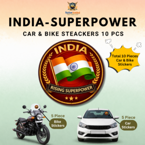 India Rising Superpower Car & Bike Sticker – Pack of 10