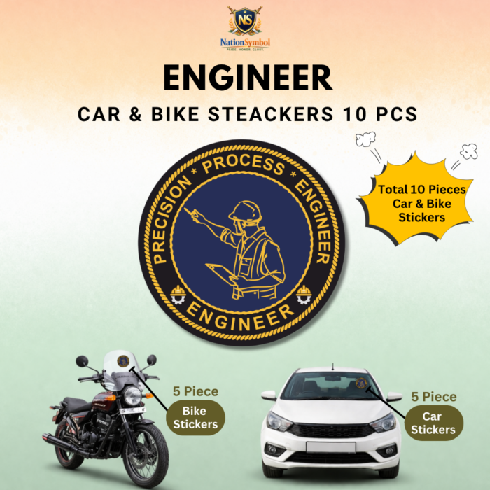 Engineer Car & Bike Sticker – Pack of 10