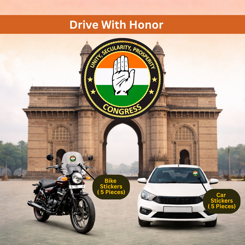 Congress Party Car & Bike Sticker – Pack of 10 - Image 4