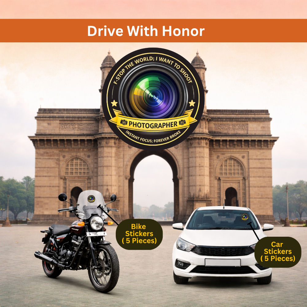 Photographer Car & Bike Sticker – Pack of 10 - Image 4