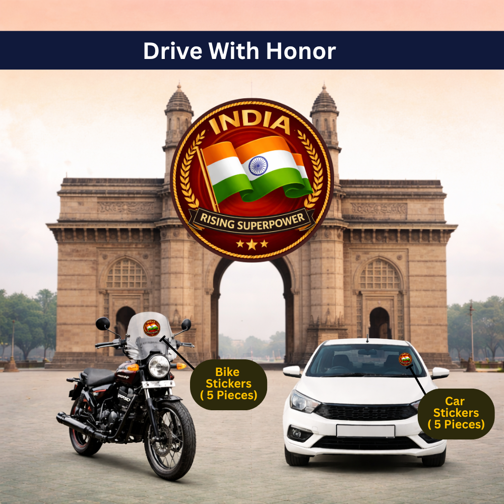 India Rising Superpower Car & Bike Sticker – Pack of 10 - Image 4
