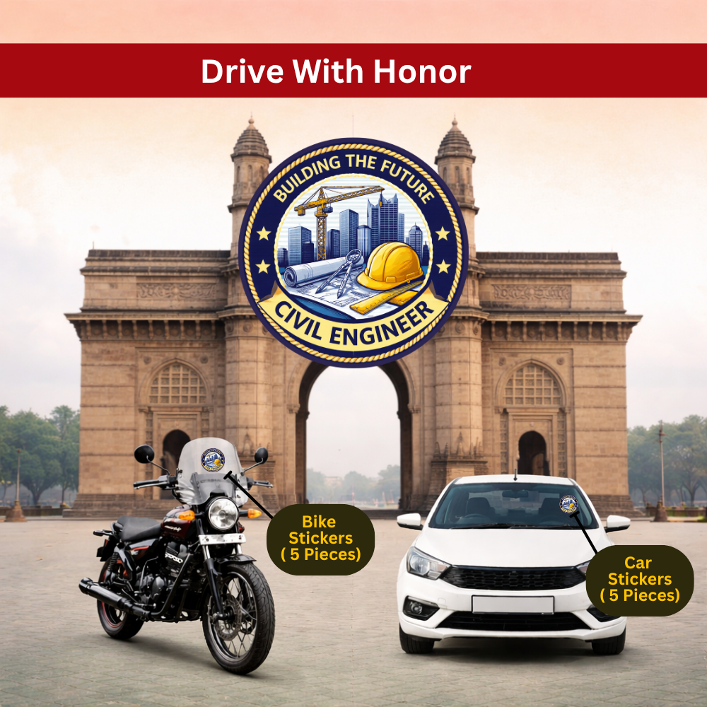 Civil Engineer Car & Bike Sticker – Pack of 10 - Image 4