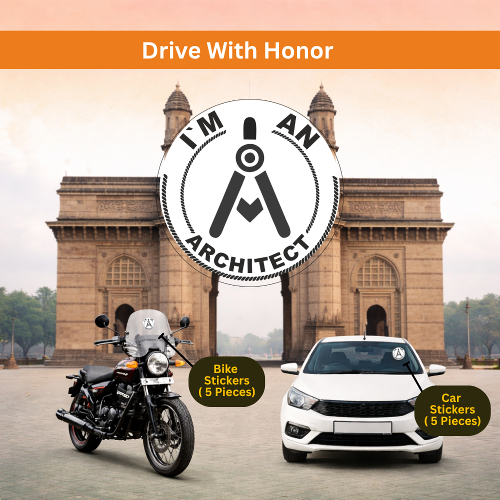 Architect White Car & Bike Sticker – Pack of 10 - Image 4