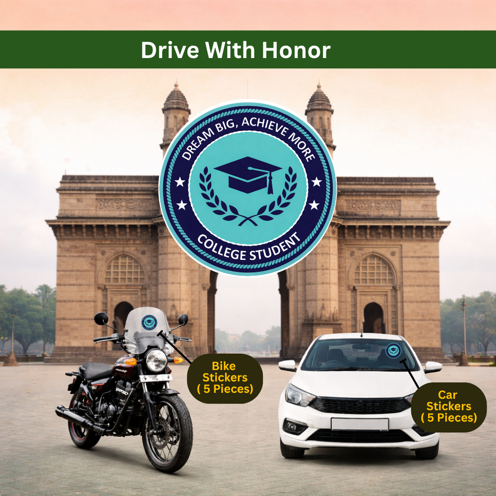 College Student Car & Bike Sticker – Pack of 10 - Image 4