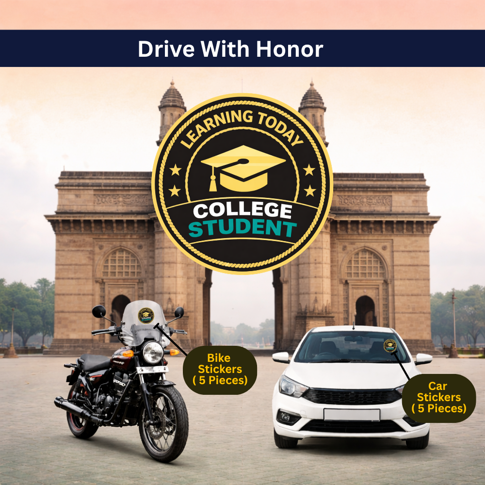 College Student Car & Bike Sticker – Pack of 10 - Image 4