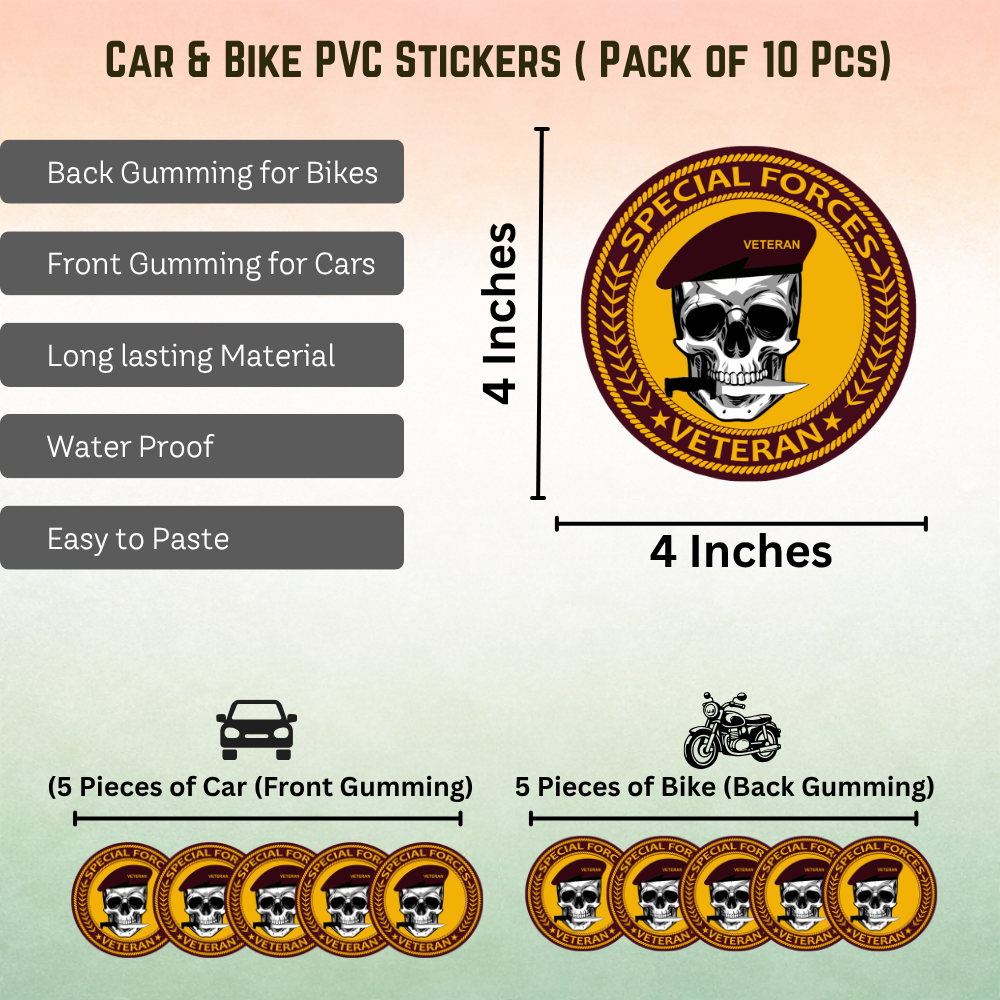 Special Forces Car & Bike Sticker – Pack of 10 - Image 2