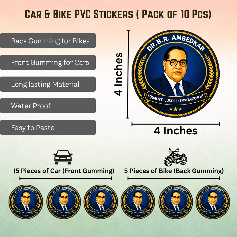 Dr BR Ambedkar Car & Bike Sticker – Pack of 10 - Image 2