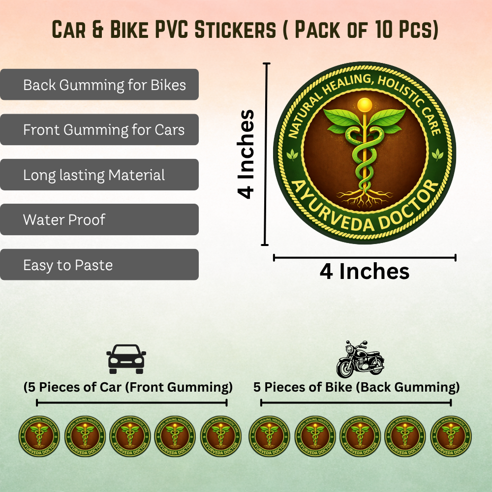 Ayurveda Doctor Car & Bike Sticker – Pack of 10 - Image 2