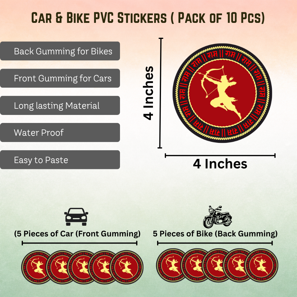 Shree Ram Ji Car & Bike Sticker – Pack of 10 - Image 2