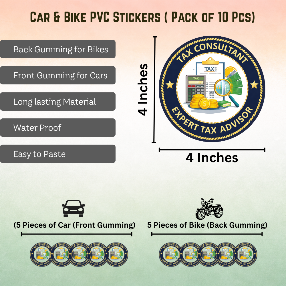 Tax Consultant Car & Bike Sticker – Pack of 10 - Image 2