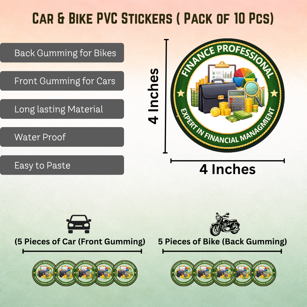 Finance Professional Car & Bike Sticker – Pack of 10 - Image 2