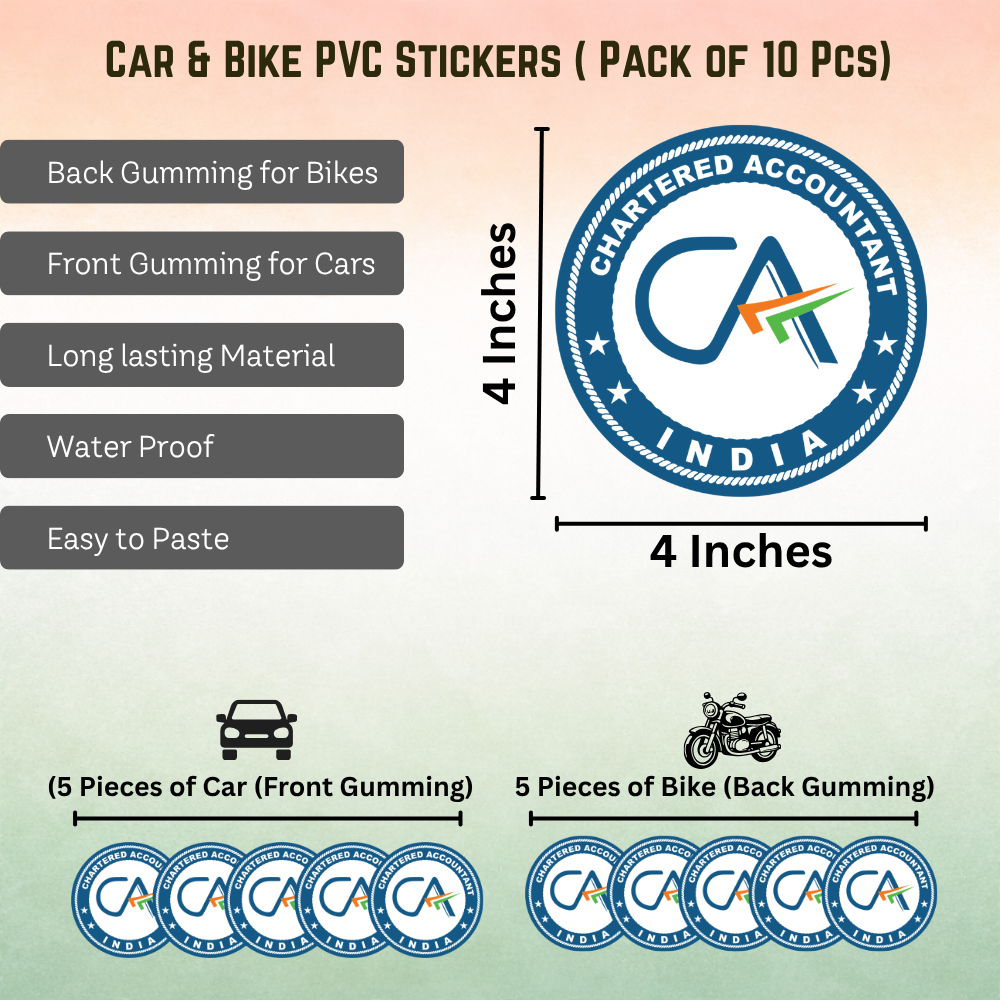 Chartered Accountant Car & Bike Sticker – Pack of 10 - Image 2