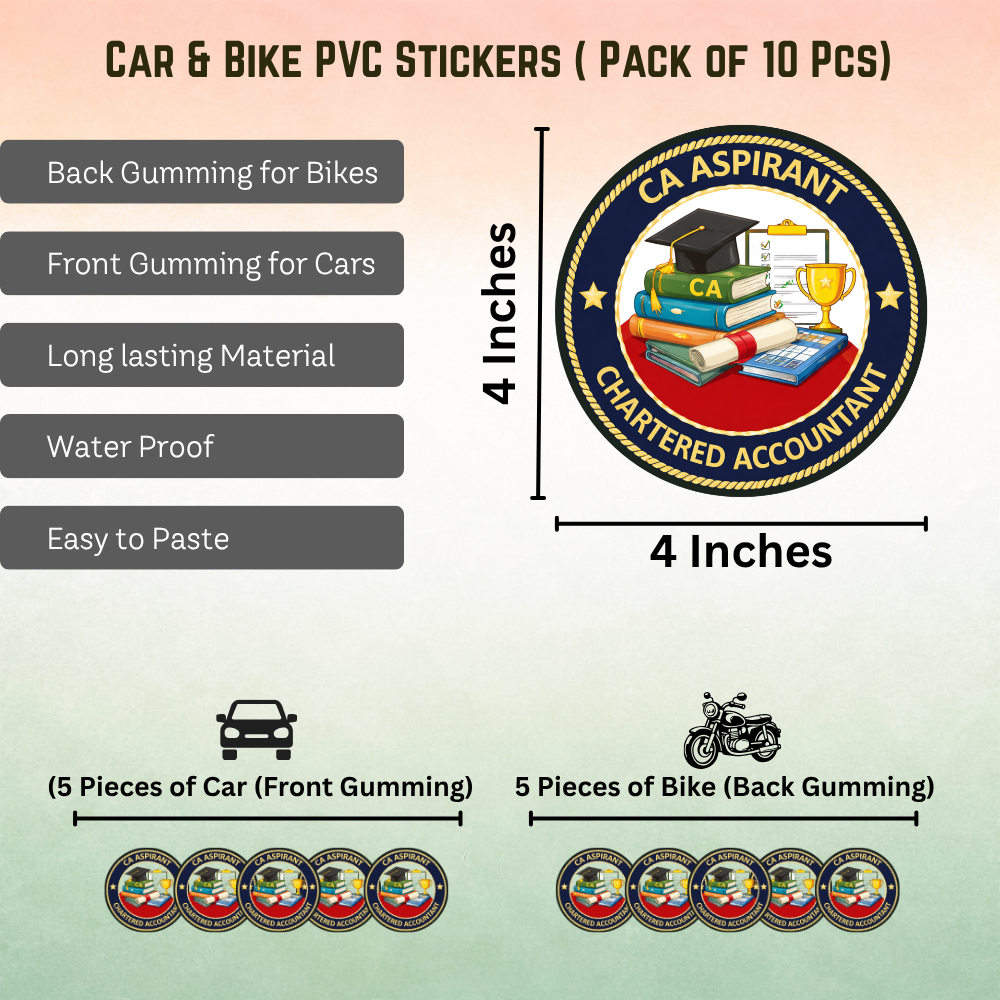 CA Aspirant Car & Bike Sticker – Pack of 10 - Image 2